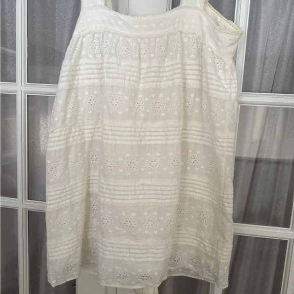 Sezane White 100% Cotton Eyelet Button-Front Sundress - Picture 9 of 10